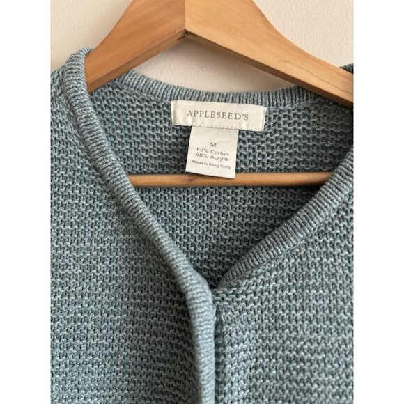 Appleseed's Seafoam Green Cardigan Sweater Knit Size Medium Soft - Picture 1 of 8